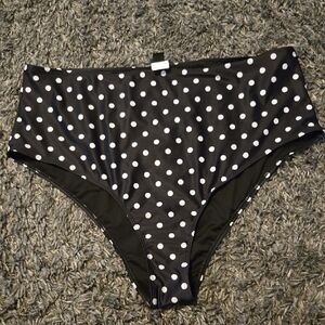 BloomChic Black and White Polka Dot Swim Bottoms